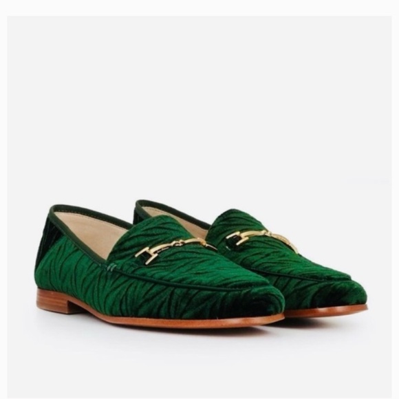 Sam Edelman Shoes - New Sam Edelman Spring Easter Women’s Lior Green Velvet Loafers Flat Shoes 6 1/2